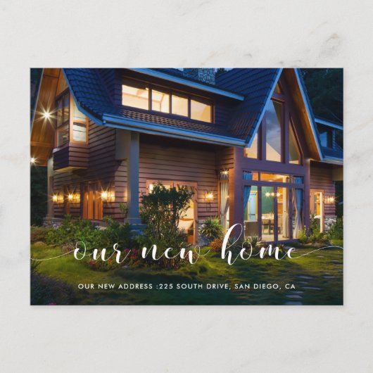 Elegant Onze Nieuwe Thuisfotoaankondiging Briefkaart (Voorkant)