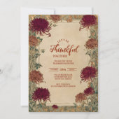 Elegant Oogst Bloemen Viering Kaart (Voorkant)