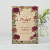 Elegant Oogst Bloemen Viering Kaart (Staand voorkant)