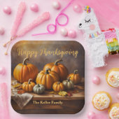Elegant Oogst Pompoen Thanksgiving Diner Papieren Bordje (Feest)