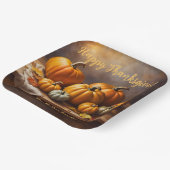 Elegant Oogst Pompoen Thanksgiving Diner Papieren Bordje (Gebogen)