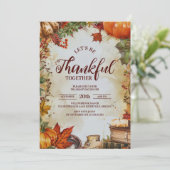 Elegant Oogsttafel Thanksgiving Diner Kaart (Staand voorkant)