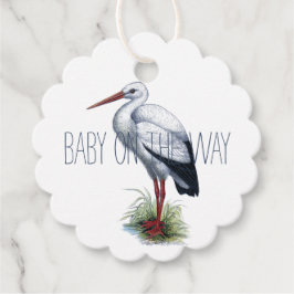 Elegant Ooievaar Baby shower Gift Bedankjes Labels