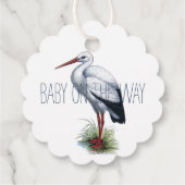 Elegant Ooievaar Baby shower Gift Bedankjes Labels (Achterkant)