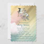 Elegant  ooievaars Baby shower Kaart (Achterkant)