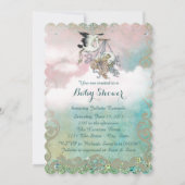 Elegant  ooievaars Baby shower Kaart (Achterkant)