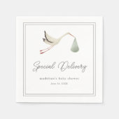 Elegant ooievaars Baby shower Servet (Voorkant)