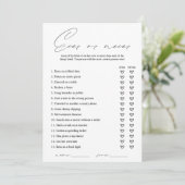 Elegant Ooit of Nooit Vrijgezellenfeest Game Kaart (Staand voorkant)