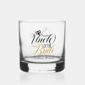 Elegant Oom van de bruid voeg naam bruiloft toe Whisky Glas (Achterkant)