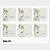 Elegant Oosters Bamboe Crane Verjaardagscadeau Vierkante Sticker (Vel)