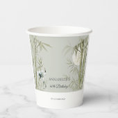 Elegant Oosters Bamboe Kraan Verjaardagsfeest Papieren Bekers (Achterkant)