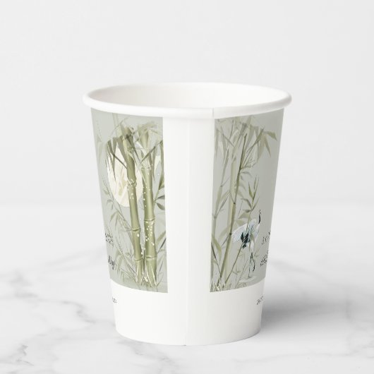 Elegant Oosters Bamboe Kraan Verjaardagsfeest Papieren Bekers (Rechts)