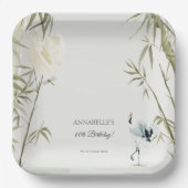 Elegant Oosters Bamboe Kraan Verjaardagsfeest Papieren Bordje (Voorkant)