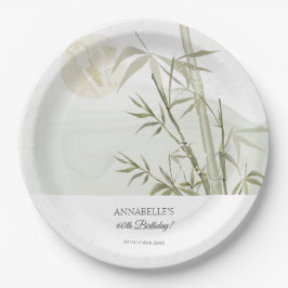 Elegant Oosters Bamboe Kraan Verjaardagsfeest Papieren Bordje