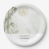 Elegant Oosters Bamboe Kraan Verjaardagsfeest Papieren Bordje (Voorkant)