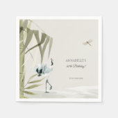 Elegant Oosters Bamboe Kraan Verjaardagsfeest Servet (Voorkant)