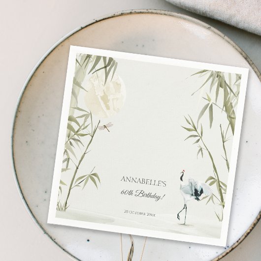 Elegant Oosters Bamboe Kraan Verjaardagsfeest Servet