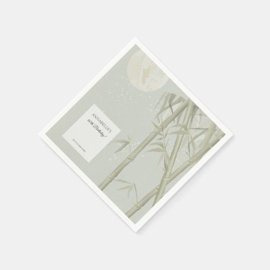 Elegant Oosters Bamboe Verjaardagsfeest Servet (Hoek)