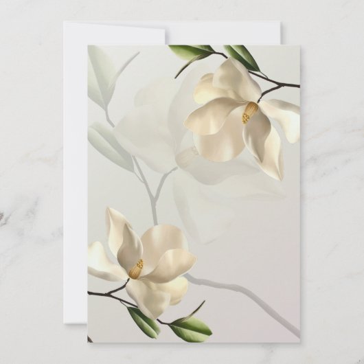 Elegant Oosters Magnolia Bruiloft Save the Date Aankondiging (Achterkant)