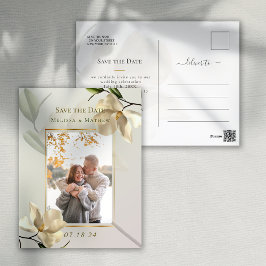 Elegant Oosters Magnolia Bruiloft Save the Date Briefkaart