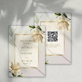 Elegant Oosters Magnolia Bruiloft Save the Date Kaart