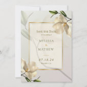 Elegant Oosters Magnolia Bruiloft Save the Date Kaart (Voorkant)