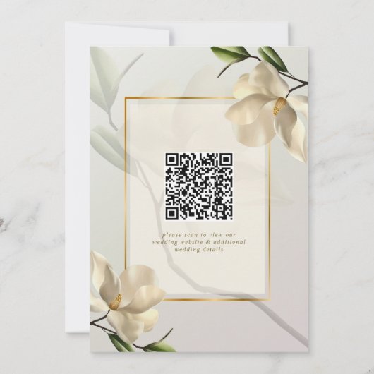 Elegant Oosters Magnolia Bruiloft Save the Date Kaart (Achterkant)
