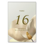 Elegant Oosters Magnolia Trouwtafel Nummer Kaart (Achterkant)