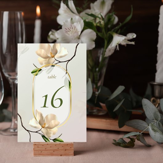 Elegant Oosters Magnolia Trouwtafel Nummer Kaart