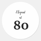 Elegant op 80-jarige zwarte tekst minimale sticker (Voorkant)