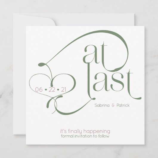 Elegant op laatste Roos Sage opslaan Datum Kaart (Voorkant)