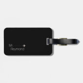 elegant op maat gesneden bagage, zwart label bagagelabel (Achterkant horizontaal)