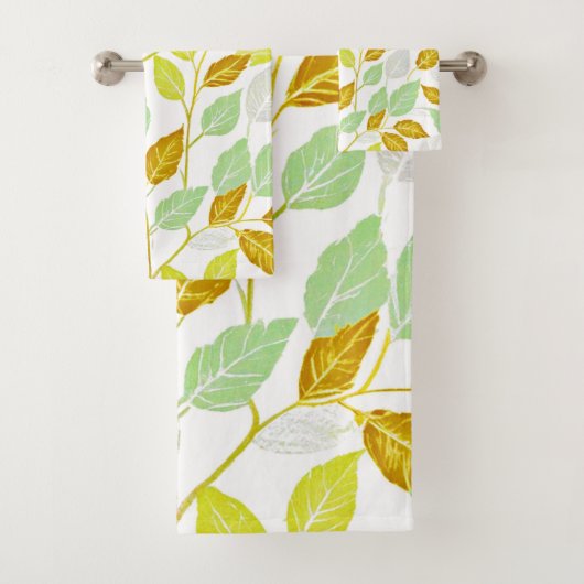 Elegant op Natuur geïnspireerd bladontwerp Bad Handdoek (Insitu)
