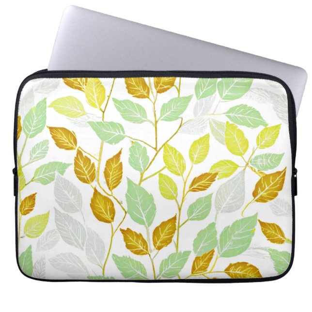 Elegant op Natuur geïnspireerd bladontwerp Laptop Sleeve (Voorkant)