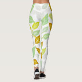 Elegant op Natuur geïnspireerd bladontwerp Leggings (Achterkant)