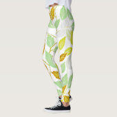 Elegant op Natuur geïnspireerd bladontwerp Leggings (Links)