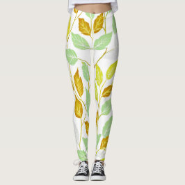 Elegant op Natuur geïnspireerd bladontwerp Leggings