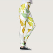 Elegant op Natuur geïnspireerd bladontwerp Leggings (Rechts)