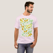 Elegant op Natuur geïnspireerd bladontwerp T-shirt (Voorkant volledig)
