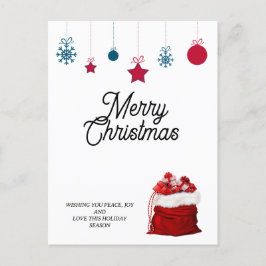 Elegant op wit en rood | vrolijk kerstfeest feestdagenkaart