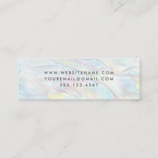 Elegant opaal textuur patroon uniek mini visitekaartje (Achterkant)