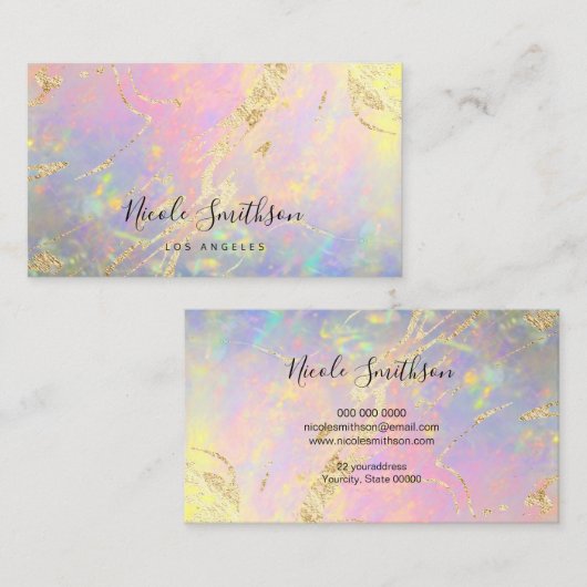 elegant opaal visitekaartje (Voorkant / Achterkant)