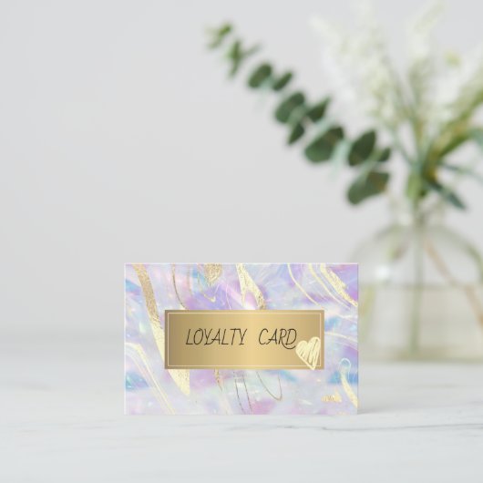  Elegant Opal Gold Lijst Klantenkaartje (Staand voorkant)