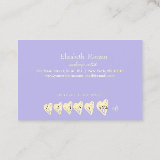  Elegant Opal Gold Lijst Klantenkaartje (Achterkant)