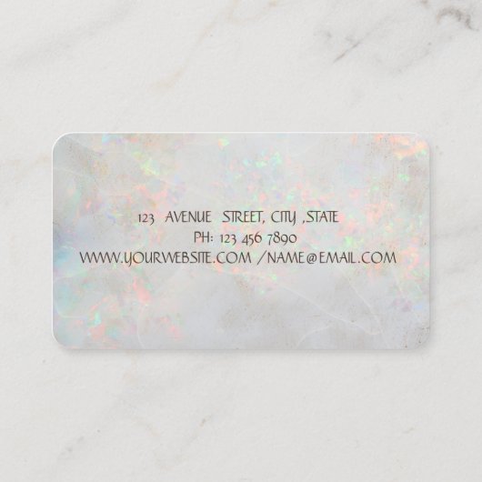 Elegant opal holografisch, Gold Stripe, Gold Lotus Visitekaartje (Achterkant)