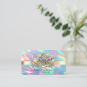 Elegant Opal Holographic, Gold Stripe, Lotus Visitekaartje (Staand voorkant)