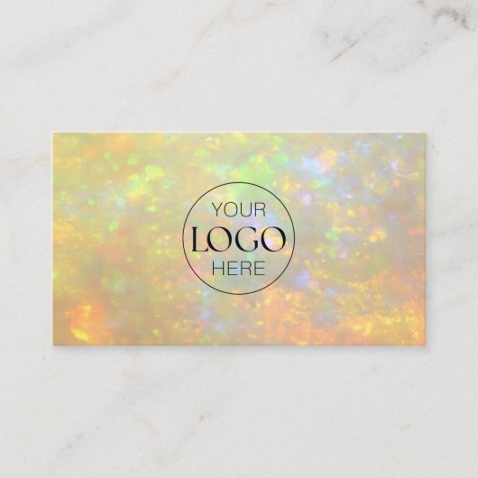 Elegant Opal Stone Texture Custom Logo Visitekaartje (Voorkant)