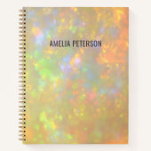 Elegant Opal Stone Texture Custom Name Sketch Notitieboek (Voorkant)