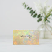 Elegant Opal Stone Texture Modern Script Visitekaartje (Staand voorkant)