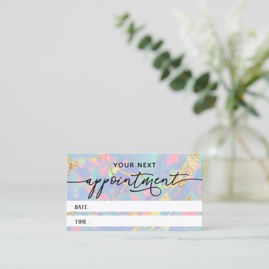 elegant opal texture appointment card visitekaartje (Staand voorkant)